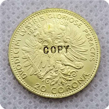 1908 Австрия-Габсбург 20 Корона-Франц Иосиф I (царствование) КОПИЯ монеты 