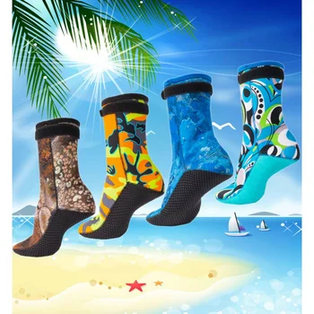 3 мм Неопреновые камуфляжные носки для дайвинга и серфинга, теплая обувь для плавания, предотвращающая царапины, Мужские, женские, детские Ботинки для подводного плавания