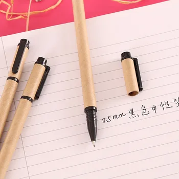 36шт Гелевая ручка из Крафт-бумаги, Ручка для вывески в Офисе, Студенческие Креативные Канцелярские Принадлежности, Рекламные Ручки с логотипом Оптом