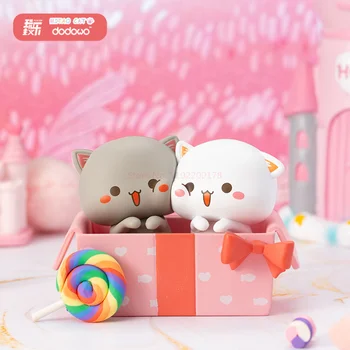 Mitao Cat Kawaii Blind Box Игрушки Милый кот Lucky Mystery Box Аниме Фигурки животных Модель Украшения Подарок малышу на День рождения