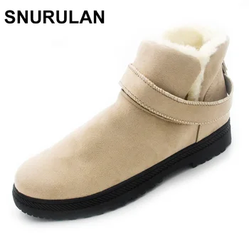 SNURULAN/ новые брендовые зимние ботинки, модные теплые зимние ботинки, женские ботильоны, женская обувь на теплом меху