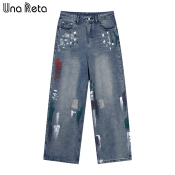 Una Reta y2k, уличная одежда, мужские джинсы, Ретро, Новая мужская одежда, джинсовые брюки в стиле хип-хоп, Брюки Harajuku, Джинсы для мужчин
