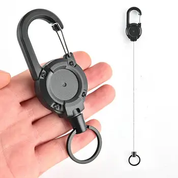 Выдвижное кольцо для ключей, эластичный стальной трос, защелкивающийся крючок, портативный противооткатный рюкзак для альпинизма, держатель для ключей на открытом воздухе