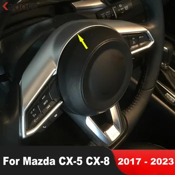 Для Mazda CX5 CX-5 KF CX8 CX-8 2017-2019 2020 2021 2022 2023 Красное Украшение рулевого колеса автомобиля, отделка Салона, Аксессуары