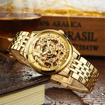 Женские часы AESOP Relogio Feminino с золотым скелетоном и турбийоном, автоматические механические наручные часы с сапфировым стеклом, женские часы