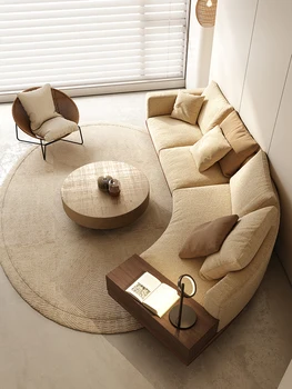 Итальянский минималистичный диван из дуговой ткани, современный простой легкий роскошный сюрприз, тихий стиль, креативная ткань специальной формы