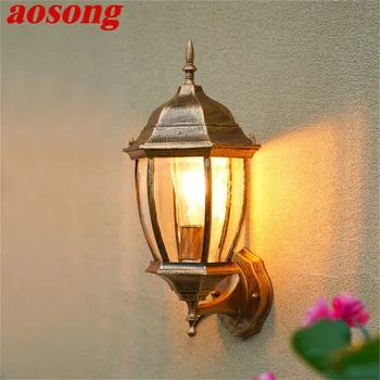 Классический уличный настенный светильник AOSONG Водонепроницаемый IP65, ретро-бра, декоративное освещение для домашнего крыльца