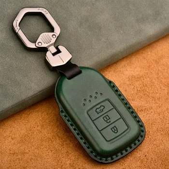 Кожаный чехол для ключей от автомобиля Honda CRV Pilot Accord Civic Jazz Jade Fit HR-V Freed с защитным кольцом для ключей без ключа