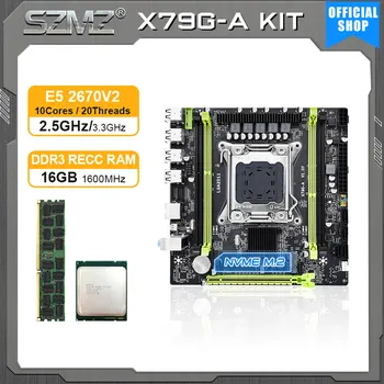 Комплект материнской платы SZMZ X79G-A с процессором Xeon E5 2670 V2 и 16 ГБ DDR3 X79 kit placa mae e processador memoria LGA 2011 V1 V2