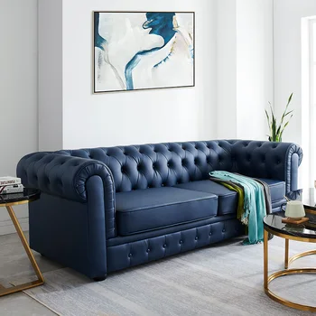 Легкий роскошный диван, Американский кожаный диван, комбинированный диван для гостиной, небольшой семейный диван для двоих и троих, современная элитная мебель