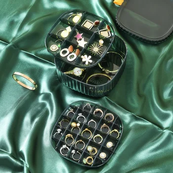 Пластиковая Прозрачная коробка Коробка для хранения ювелирных изделий Серьги Ожерелье Браслет Кольцо Многослойная Переносная коробка большой емкости
