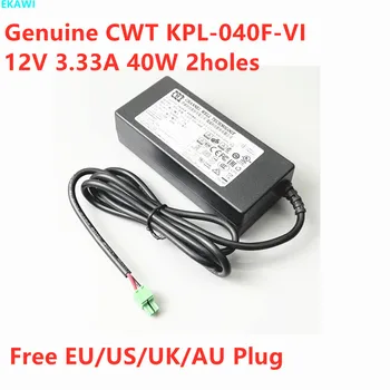 Подлинный CWT KPL-040F-VI 12V 3.33A 40w 2 отверстия KPL-040F Адаптер Переменного Тока Для ЖК-дисплея Hikvision Dahua Источник Питания Камеры Зарядное Устройство