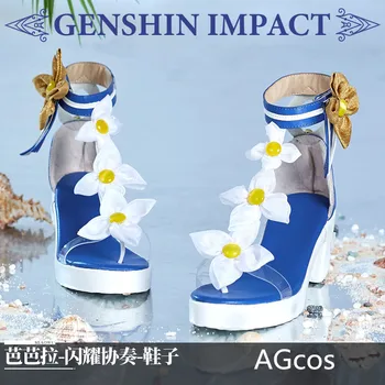 Предпродажная игра Genshin Impact Barbara, обувь для косплея, женские летние туфли на высоком каблуке
