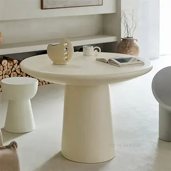 Современные минималистичные обеденные столы из стеклопластика, мебель для столовой, Скандинавский дом для маленькой квартиры, Круглый обеденный стол, стол для переговоров