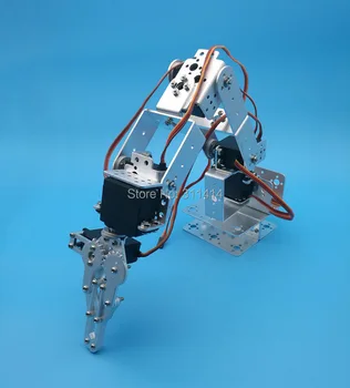 1 комплект Arduino Robot 6 DOF Алюминиевый Зажимной Комплект Для Крепления Когтей Механическая Роботизированная Рука и Сервоприводы и Металлический Сервоприводный Рожок Серебристо-Черный Опционально