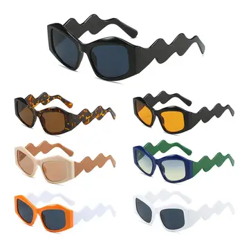 2023 Новые трендовые очки Y2K с изогнутыми ножками, солнцезащитные очки в стиле панк, Кошачий глаз
