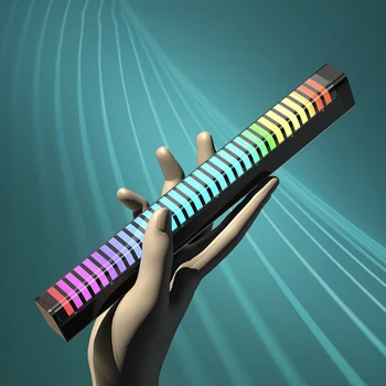 3D Голосовое управление Звукосниматель Подсветка ритма Компьютерная музыка Спектр LED RGB Атмосфера Автомобиля Индикатор уровня звука VU Метр