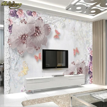 beibehang Пользовательские фотообои наклейки на стены цветочные украшения кружева ТВ настенные обои papel de parede для стен 3 d