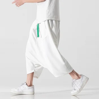 MrGB, новые широкие брюки в японском стиле, мужские шаровары в стиле хип-хоп, брюки-юбки, мужские фарфоровые брюки кунг-фу длиной до икр