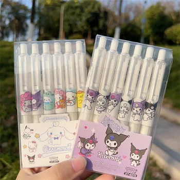 Sanrio Press-Action Pen Kuromi Черные студенческие канцелярские принадлежности Детские ручки Kawaii Для девочек И мальчиков, милые ручки, привлекательные ручки, детские ручки