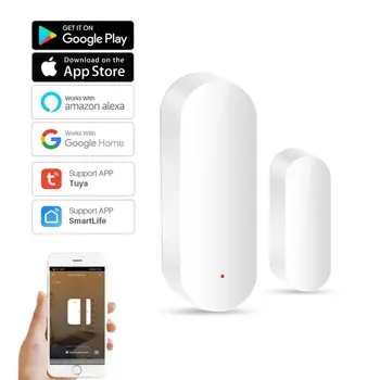 TY001 Tuya Умный WiFi Датчик открытия закрытия двери Smartlife App Control Notification Совместим с Alexa Google Home