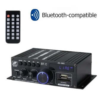 Аудиоусилитель AK-370/380 Bluetooth-Совместимые 2-Канальные Цифровые Усилители сабвуфера Мощностью 40 Вт + 40 Вт Hi-Fi Стерео Усилитель Для домашнего автомобиля