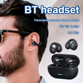 Беспроводная клипса для ушей, наушники с костной проводимостью, Bluetooth 5.3, серьга для ушей, спортивные наушники, крючки для наушников с микрофоном