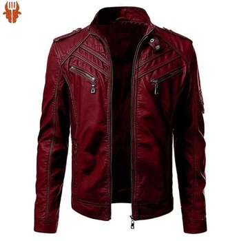 Бренд 2023, международная торговля, европейская и американская мужская куртка, мужская молодежная куртка со стоячим воротником, мужское мотоциклетное кожаное пальто в стиле панк