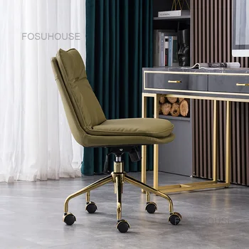 Итальянские Легкие Роскошные офисные стулья, Дизайнерское компьютерное кресло для спальни, Офисная мебель для отдыха, Скандинавский подъемный шкив, Игровое кресло