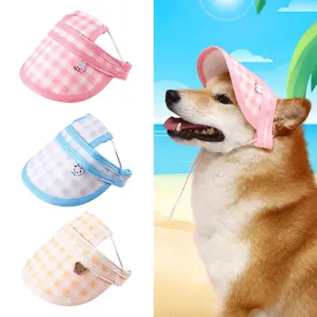 Летняя шляпа для милой собачки С мягкой регулировкой пряжки, Солнцезащитная шляпа для собаки Без ограничений, Моющийся Ветрозащитный ремешок, бейсболка для домашних животных, головные уборы для домашних животных