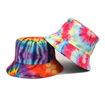 Модная широкополая шляпа с принтом в виде галстука-краски, Летняя Рыбацкая шляпа для женщин, мужская Уличная шляпа в стиле хип-хоп, Уличная рыболовная кепка Gorro