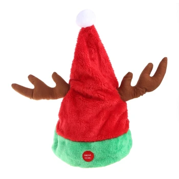 Мягкая плюшевая Рождественская шляпная вечеринка для детей, украшения для шляп Санта-Клауса, новогодние товары для детей, светодиодная шляпа, Рождественский подарок