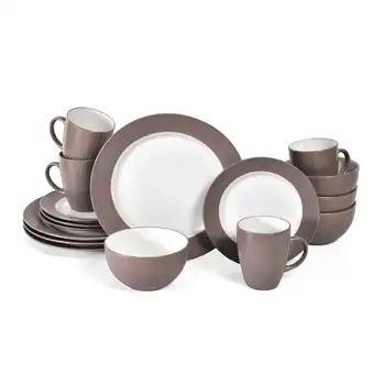 Набор керамической посуды Pfaltzgraff® Harmony темно-серого цвета из 16 предметов