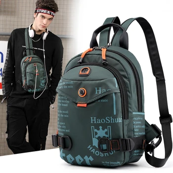 Новое поступление, водонепроницаемый нейлоновый рюкзак для мужчин на открытом воздухе с нагрудной сумкой и множеством функций