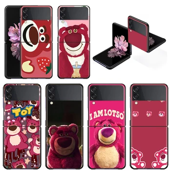 Новый Складной Мобильный Противоударный Жесткий Чехол Toy Story Strawberry Bear Для Samsung Galaxy Z Flip 3-5 Г Черный Чехол Для Телефона Fundas