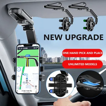 Обновление держателя автомобильного телефона с возможностью поворота на 1080 градусов, Автоматическое Зеркало заднего вида, Подвесной зажим для сиденья, Универсальный держатель для мобильного телефона с GPS