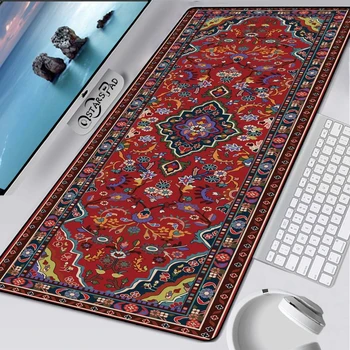 Персидский коврик в виде цветка, Большой игровой коврик для мыши, цветочный коврик для мыши Gamer 900x400, Резиновые коврики для клавиатуры, коврик для рабочего стола, Коврик для настольного коврика, ковер