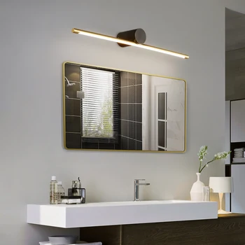 Полностью медный светодиодный зеркальный передний светильник, лампа для макияжа, зеркальный шкаф для ванной комнаты, настенный светильник, комод Nordic creative, лампа для ванной комнаты