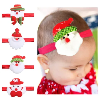 Рождественская повязка на голову для новорожденных, праздничная детская повязка для волос с героями мультфильмов, аксессуары для детских волос, Рождественские подарки, аксессуары для детей