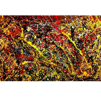 Ручная роспись маслом копия номера 18 1950 Джексона Поллока толстая текстура искусство украшения стен абстрактная живопись маслом
