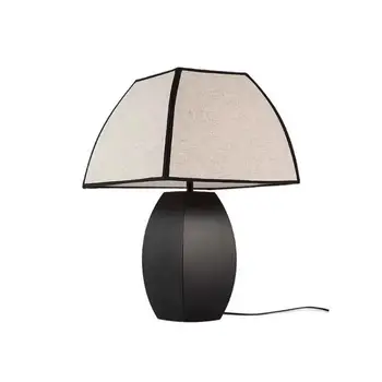 Светодиодная прикроватная лампа с регулируемым освещением, настольная лампа, винтажный белый тканевый абажур для спальни, гостиной, кабинета, прикроватная лампа для спальни