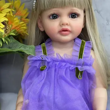 Силикон NPK 55 см для всего тела, мягкий на ощупь, Возрожденная малышка Принцесса Бетти, похожая на настоящего ребенка со светлыми волосами