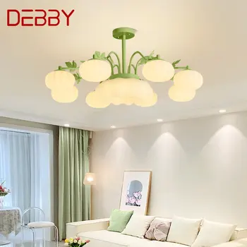 Современная светодиодная потолочная люстра DEBBY Креативный дизайн Зеленая подвесная лампа для домашнего декора спальни Гостиной
