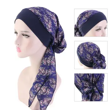 Стильная шапочка для сна Традиционный головной платок, эластичный элегантный головной платок с имитацией шелковой резинки