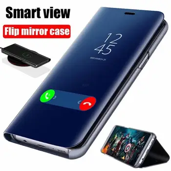 Умный Зеркальный Флип-Чехол Для Телефона Xiaomi Mi 11 10 Ultra 9 Lite 8 SE 10T Play Для Redmi Note 10 9 8 7 9T Pro Кожаный Чехол-подставка