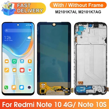 Экран для Xiaomi Redmi Note 10 M2101K7AI M2101K7 ЖК-дисплей Цифровой Сенсорный Экран С Рамкой для замены Redmi Note 10S